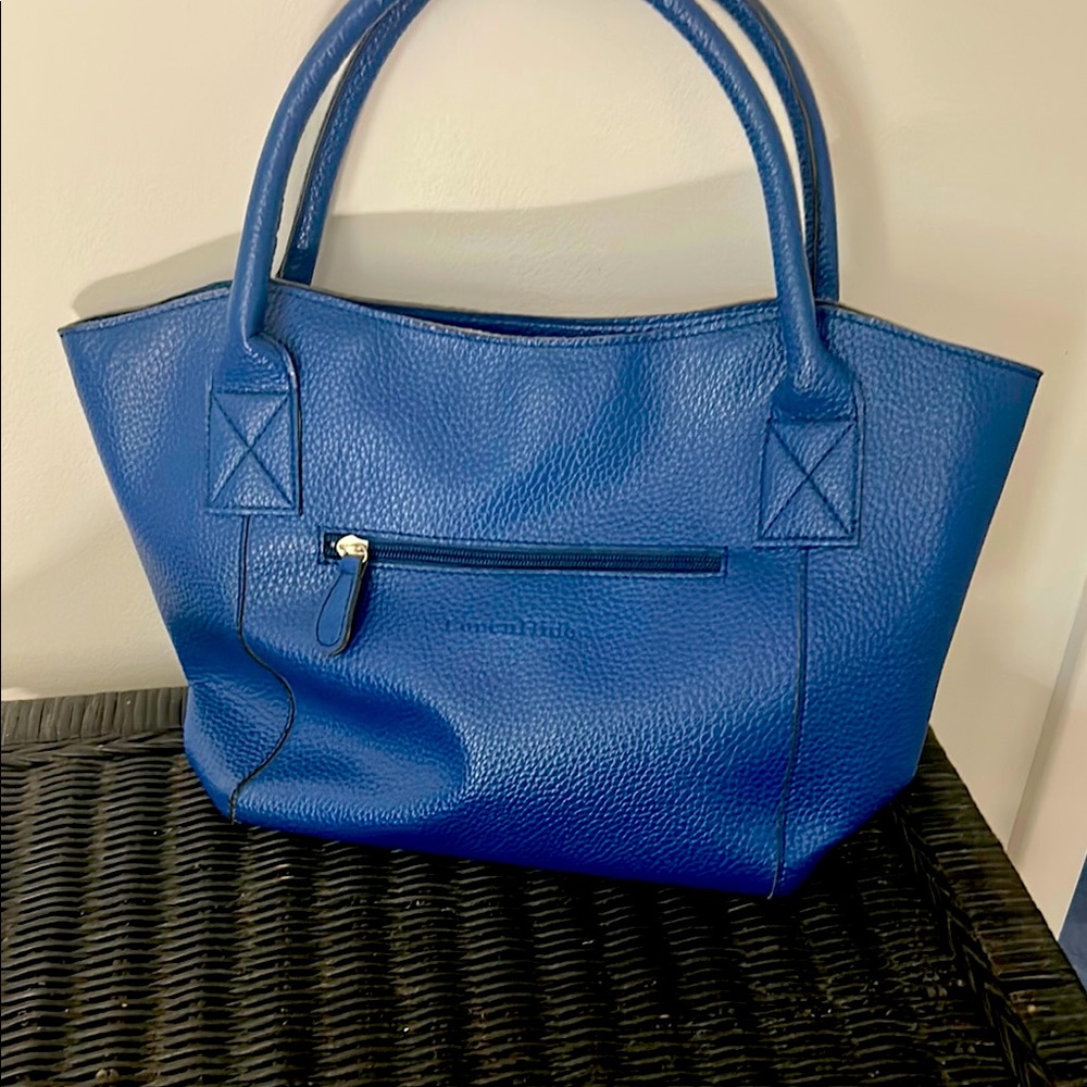 Vibrant Blue Tote with Structured Design and Double Handles